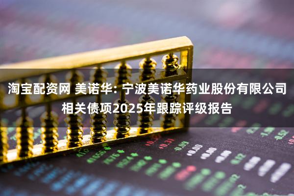 淘宝配资网 美诺华: 宁波美诺华药业股份有限公司相关债项2025年跟踪评级报告
