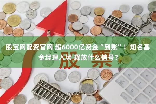 股宝网配资官网 超6000亿资金“到账”！知名基金经理入场 释放什么信号？