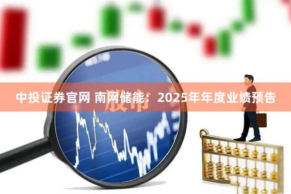 中投证券官网 南网储能：2025年年度业绩预告
